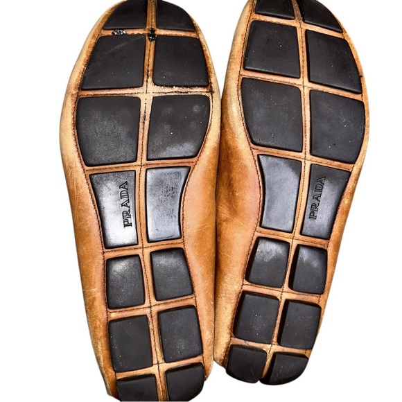 Prada Tan Leather Loafers size 7 main image 4